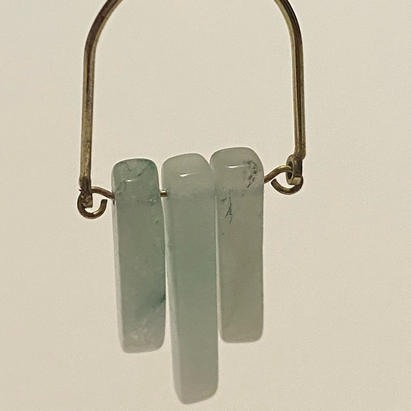 Jade Stone Dangle Earrings - Picture 2 of 4